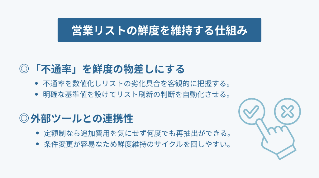営業リストの鮮度を維持する仕組み