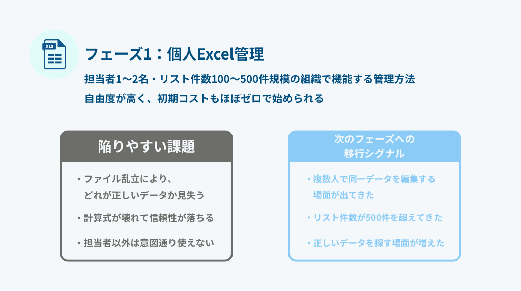フェーズ1:個人Excel管理